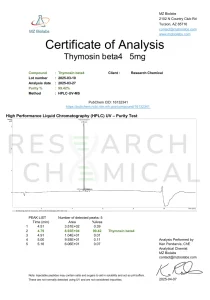 BPC-157 Peptide and TB-500 Peptide 4 tb-500 coa